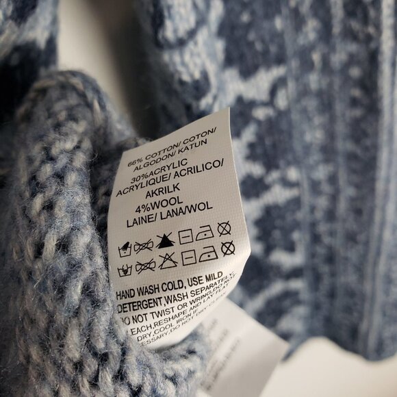 Lucky Brand Damask Pullover Sweater in Blue Multi Womens Size XS - Picture 6 of 6